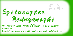 szilveszter mednyanszki business card